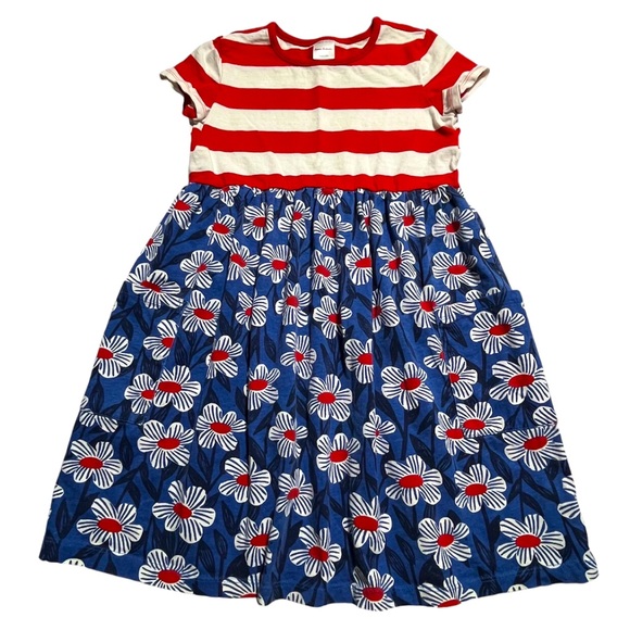 Hanna Anderson stripes & floral mixed print dress 140cm/10 years - Picture 1 of 8